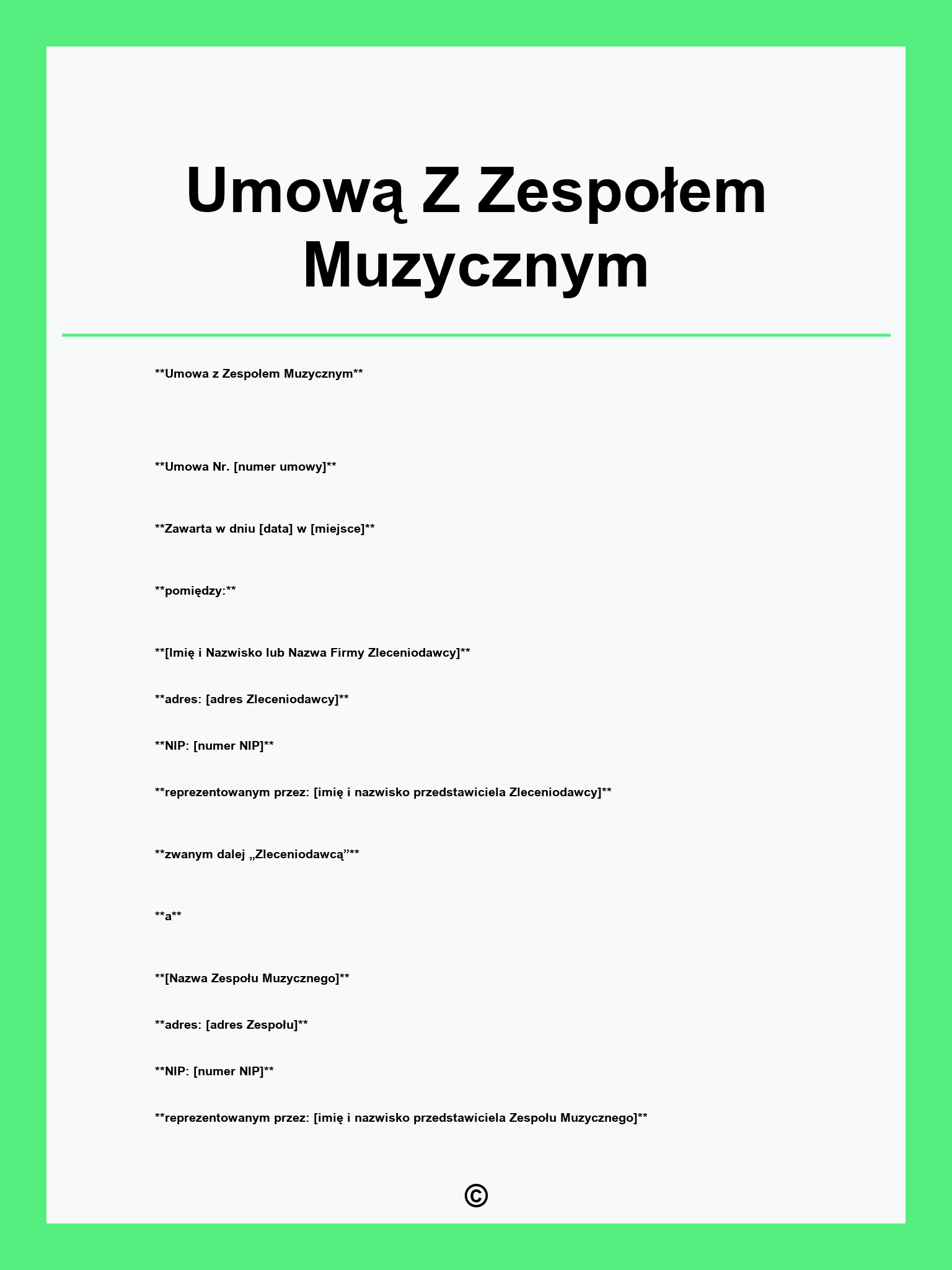 Umową Z Zespołem Muzycznym
